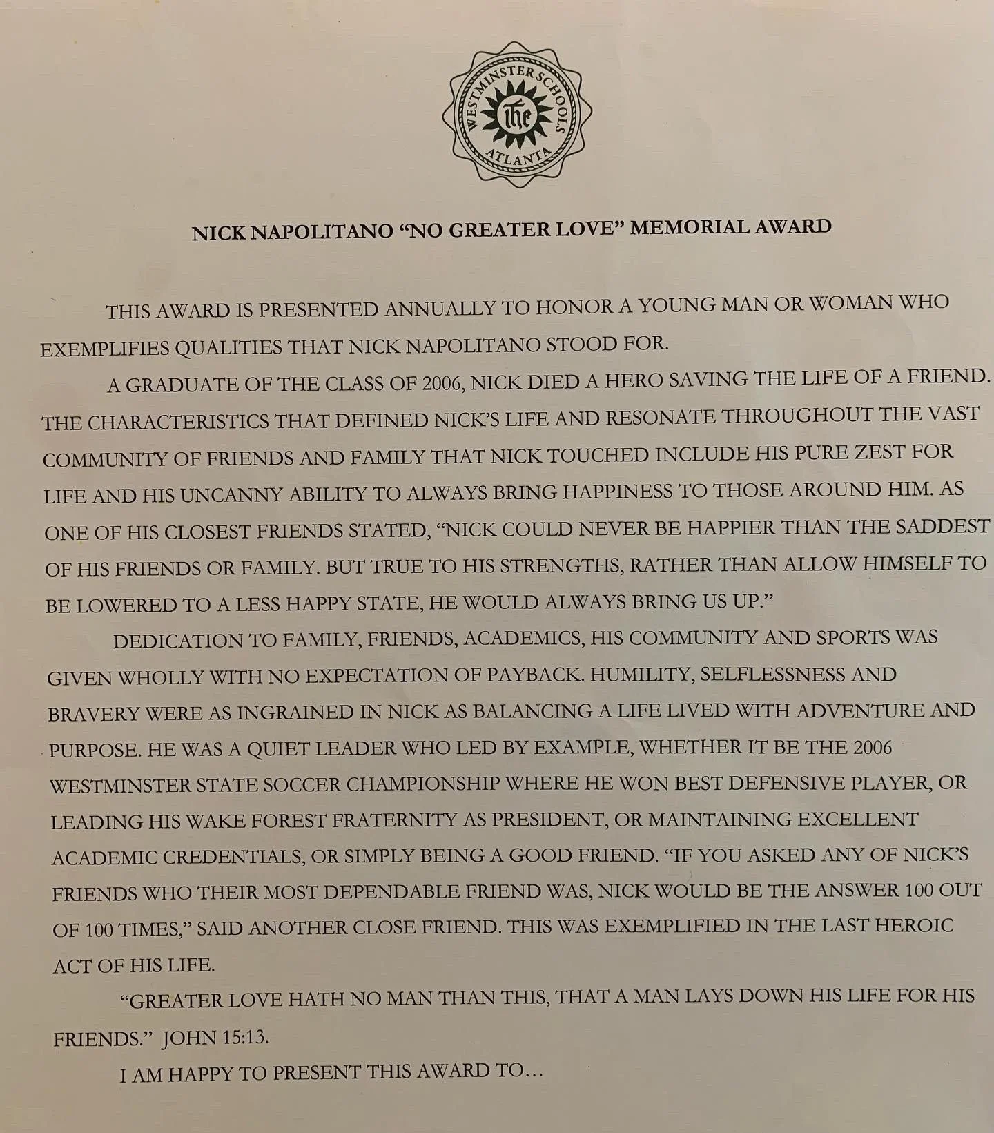 Westminster No Greater Love Award.jpg