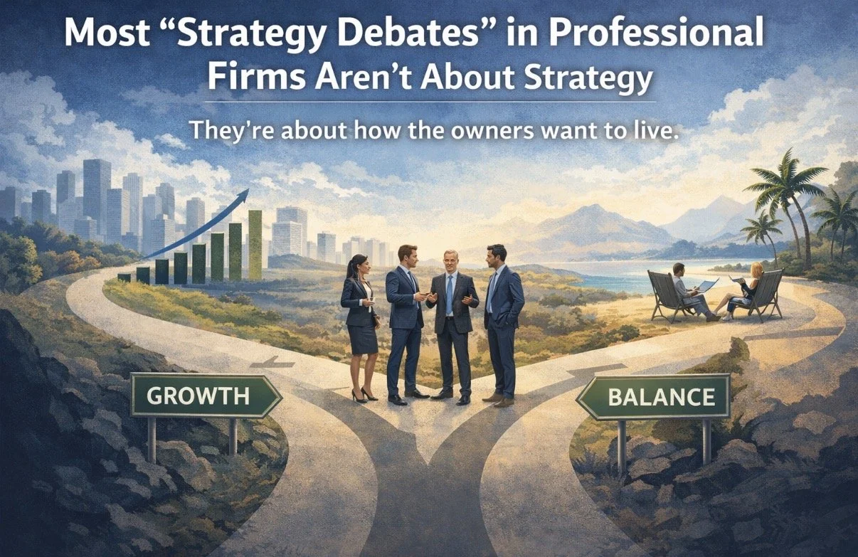 Most “Strategy Debates” in Professional Firms Aren’t About Strategy