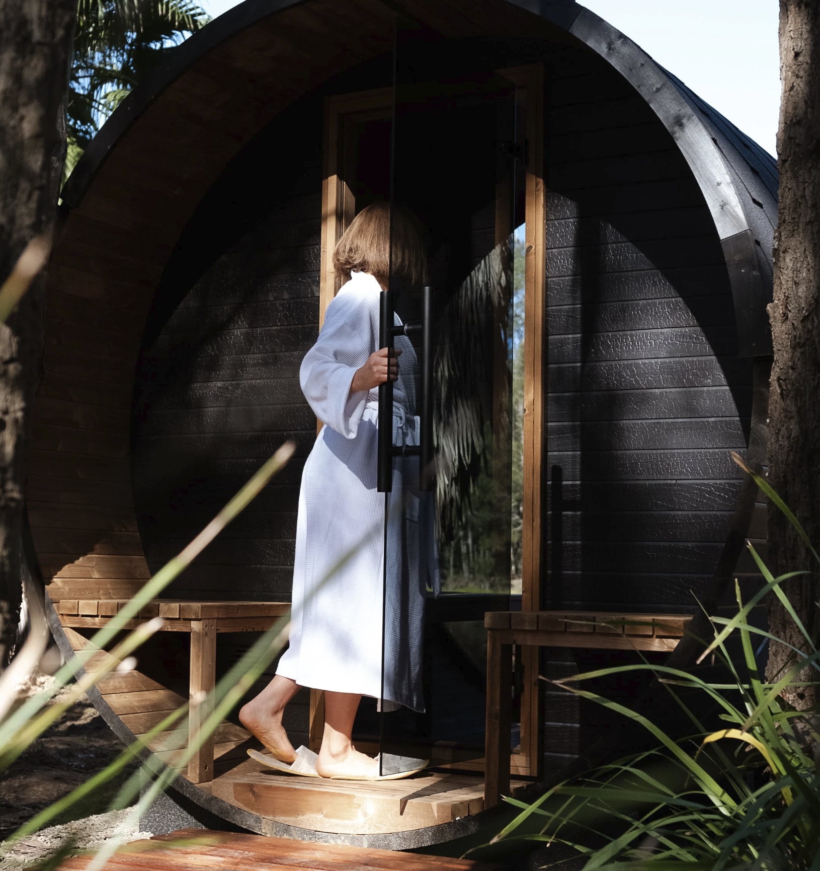 Our Outdoor Barrel Sauna: A Quiet Moment on the Lotus Pond 