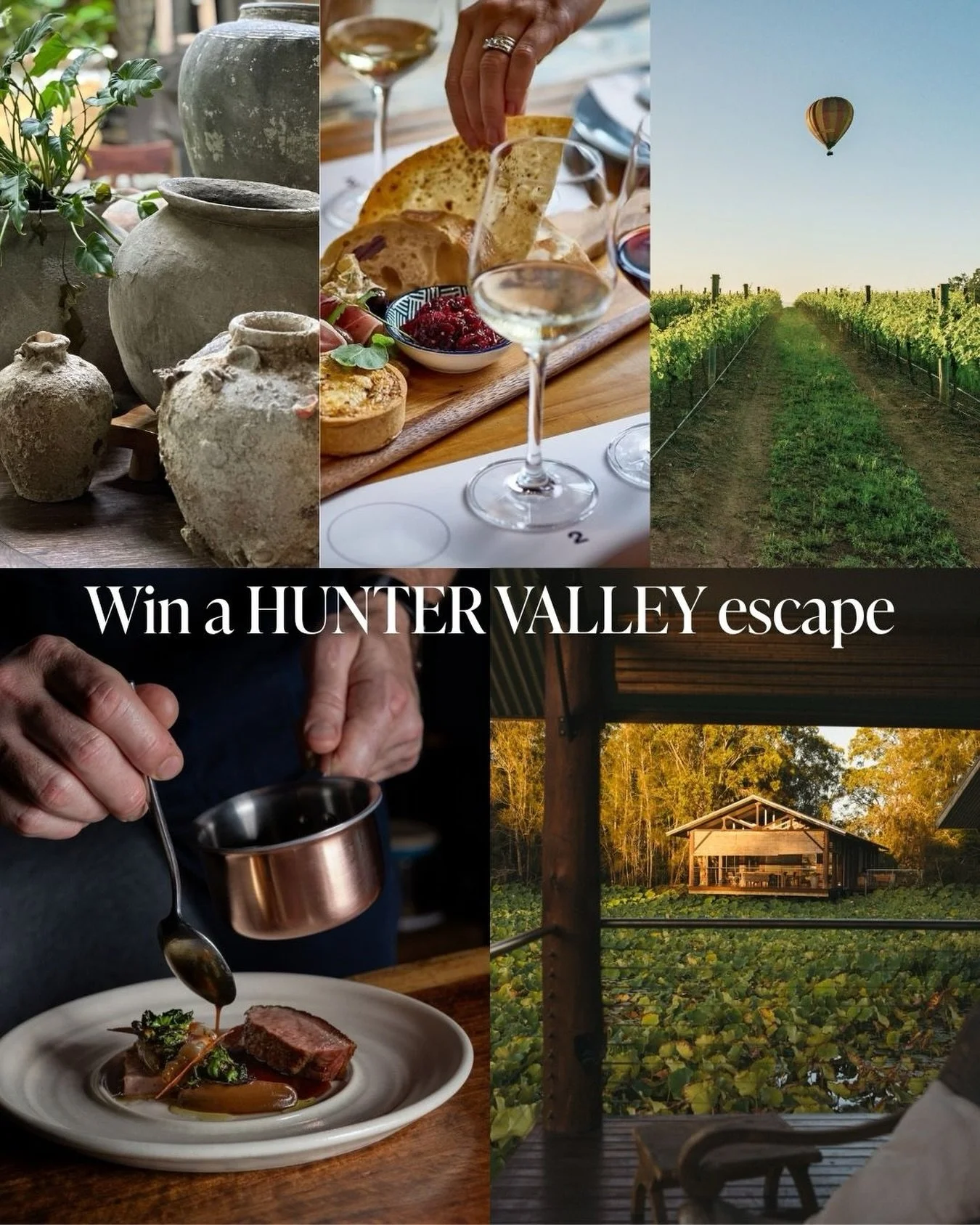 WIN a Hunter Valley escape for two! 
We&rsquo;ve teamed up with @balloonaloft @exprestaurant @winehousehuntervalley and @the_trove_leavesandfishes to give one lucky winner the ultimate midweek getaway:

🪷 2 nights overwater Boathouse stay @leavesand