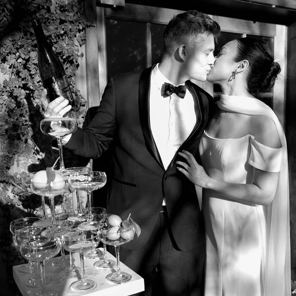 A Couple On Their Wedding Day at Leaves and Fishes