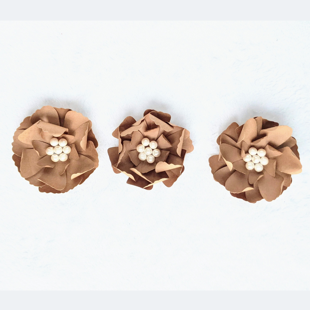 Cocoa Pearl Paper Flowers