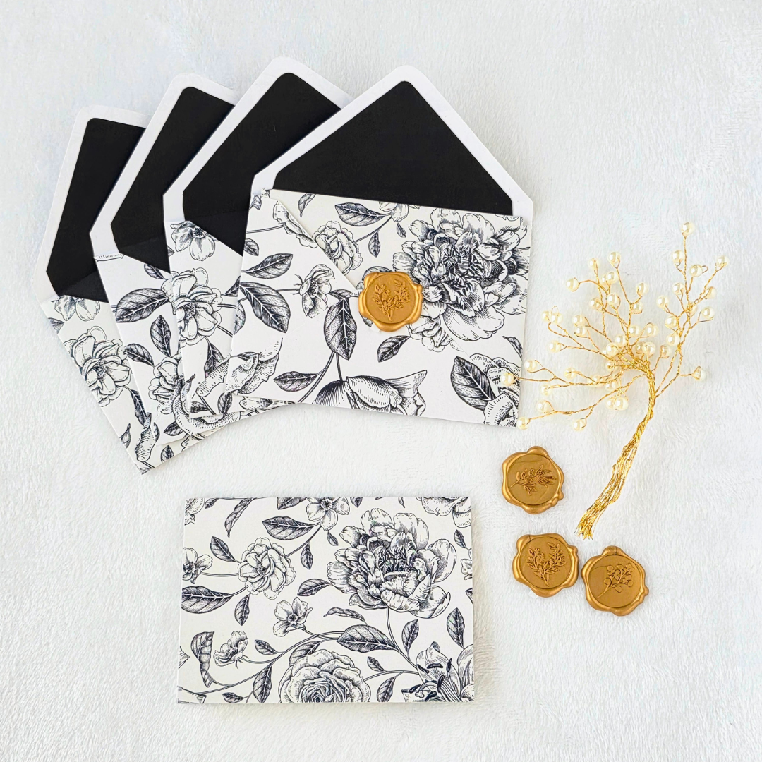 Botanical Black and White Stationery Set