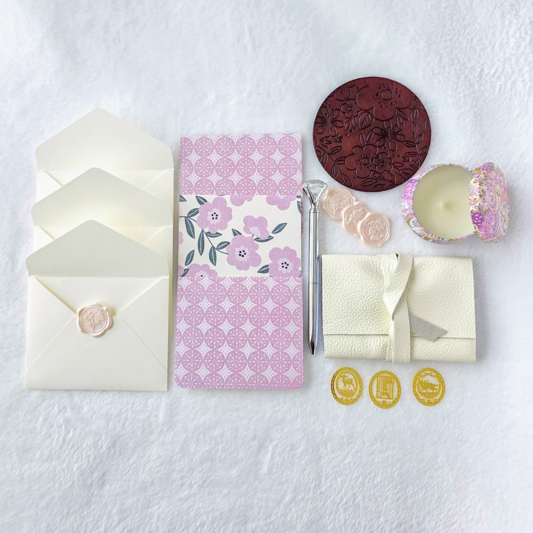 Lavender and Ivory Luxe Stationery & Journal Collection Layout