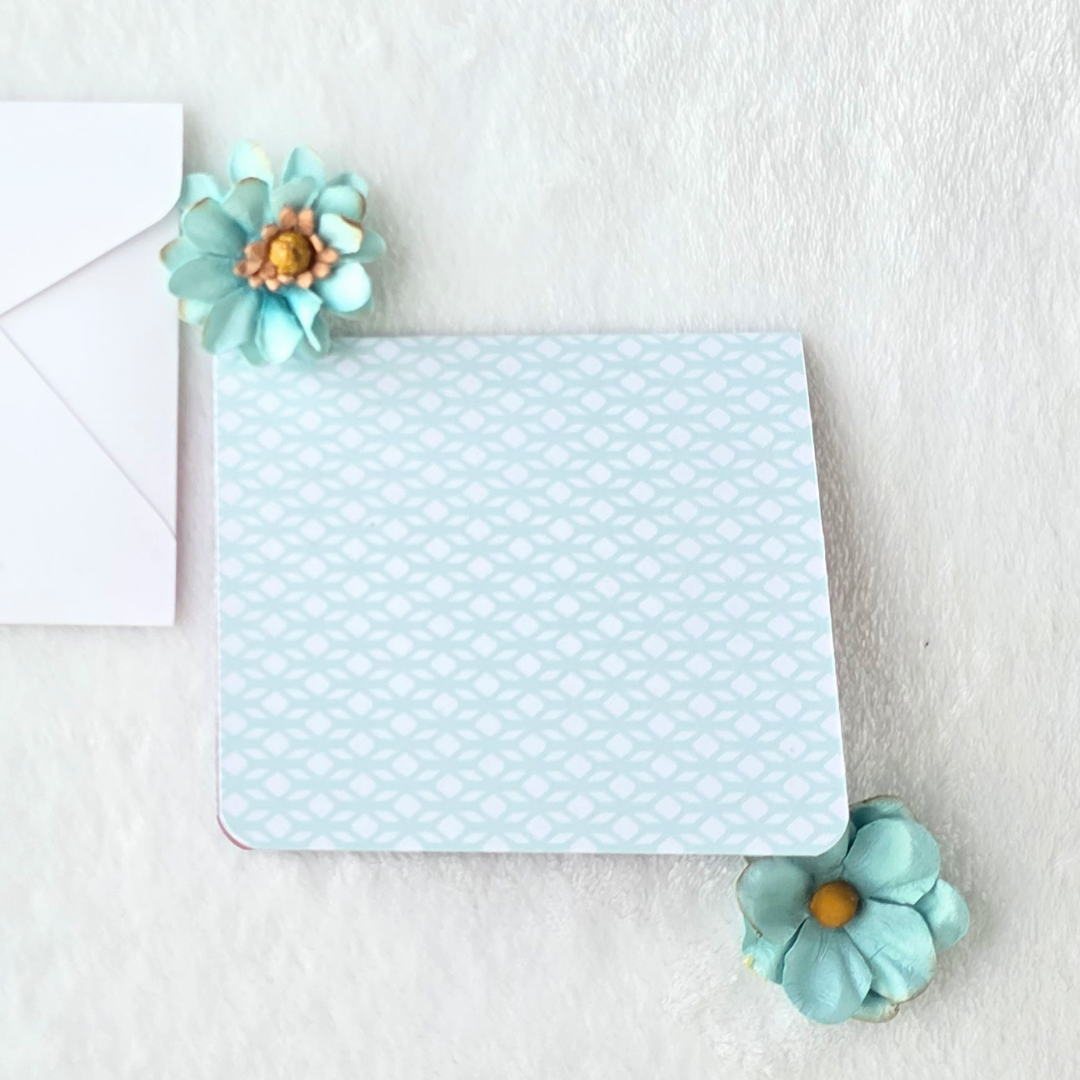 Double-sided green Abstract Print note card