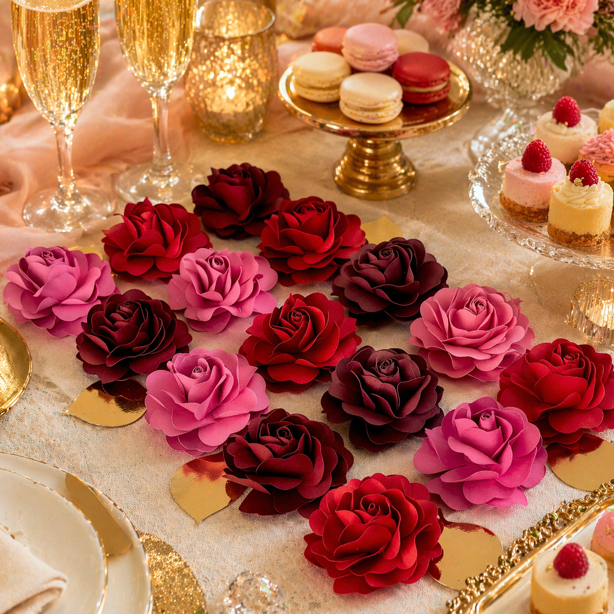 Signature Paper Roses – Luxury Handmade Event Décor (Set of 15)