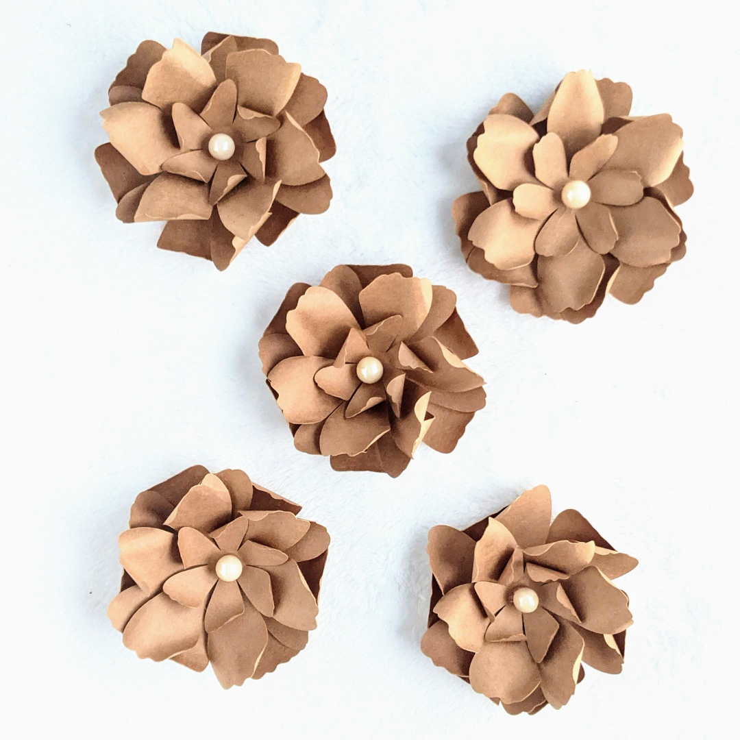 Cocoa Pearl Paper Flowers