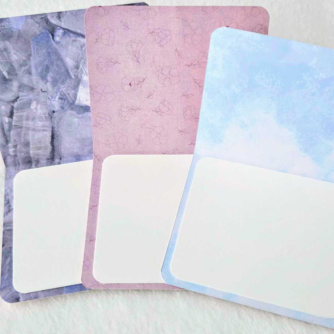 Double-Sided Abstract Pink Note Cards Open Cards