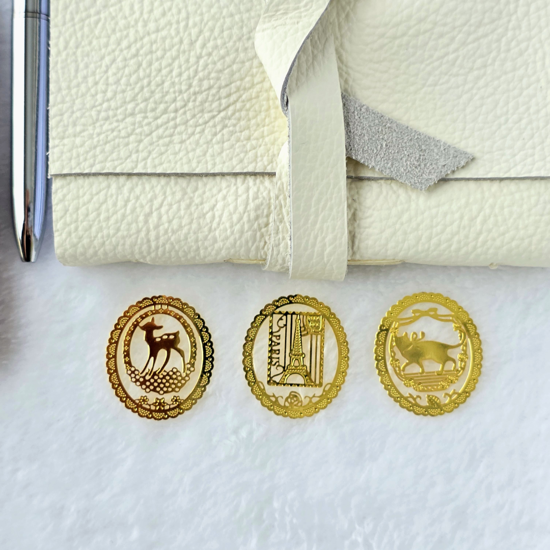 Ivory Journal and mini metal gold bookmarks