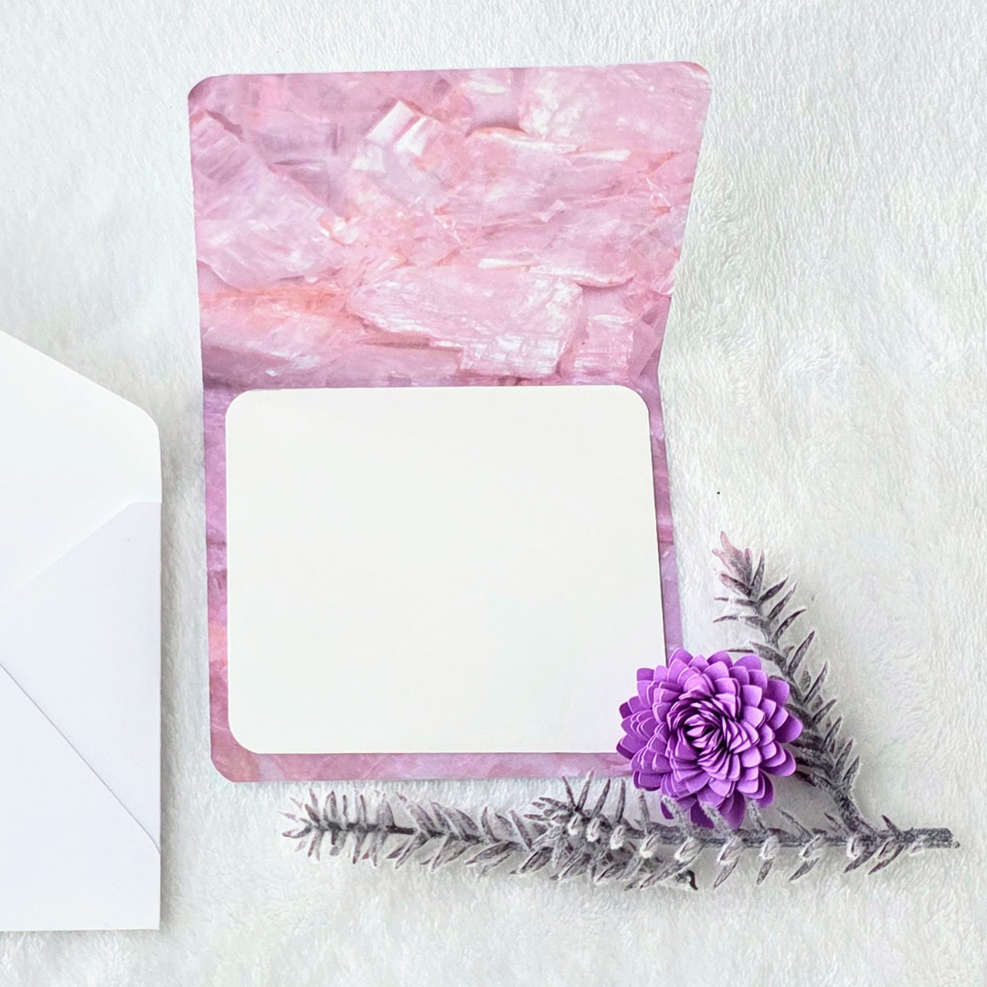 Double-sided Purple crystal abstract square note card