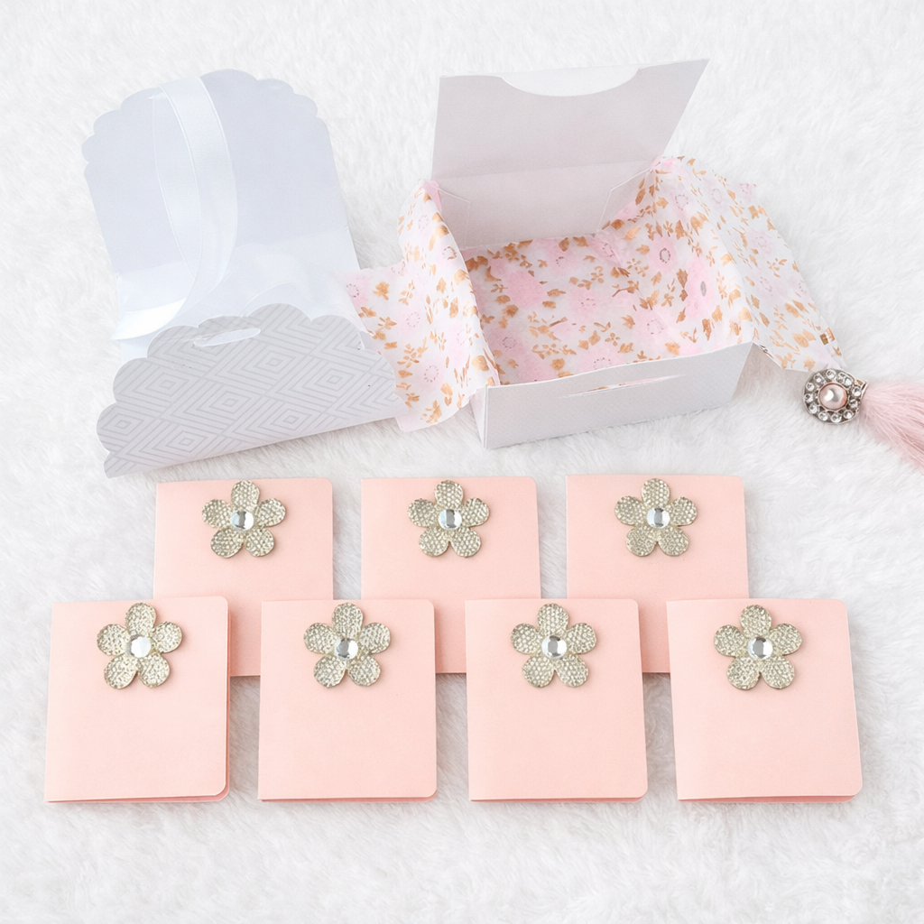 Signature Wrap™ Blush Embellished Mini Note Card Full set