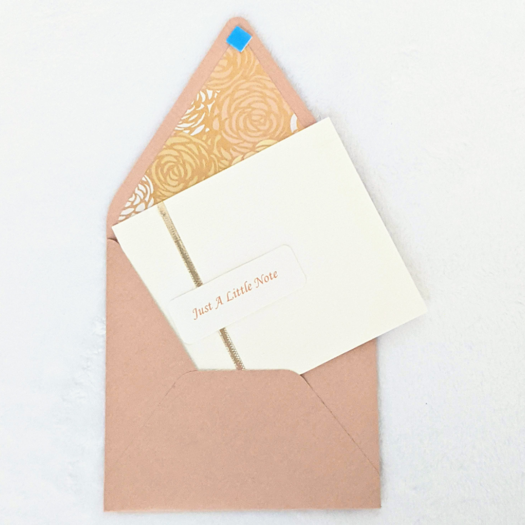 DBLT Taupe Gold Floral lined European Envelope Set