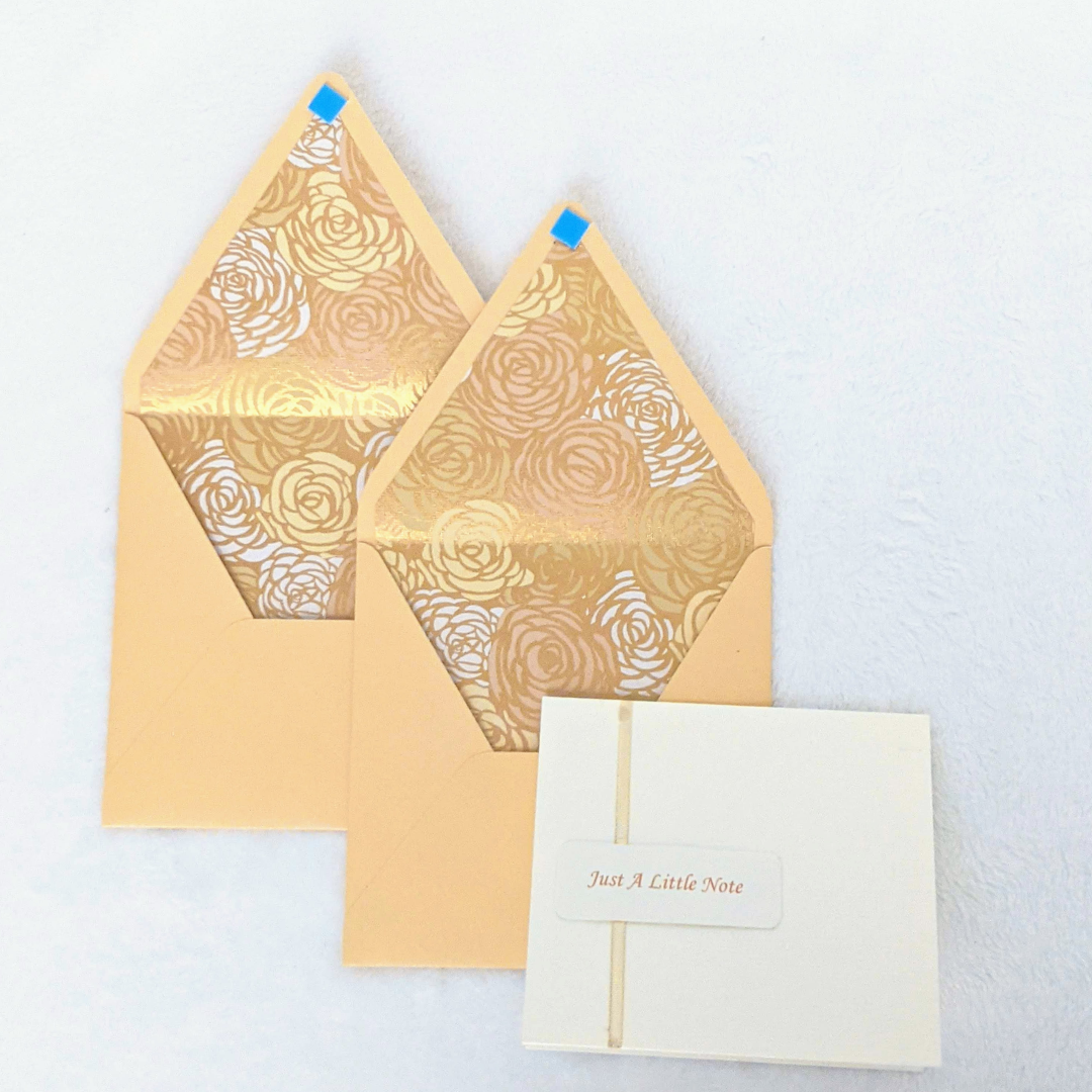 DBLT Gold Floral lined European Envelope Sets