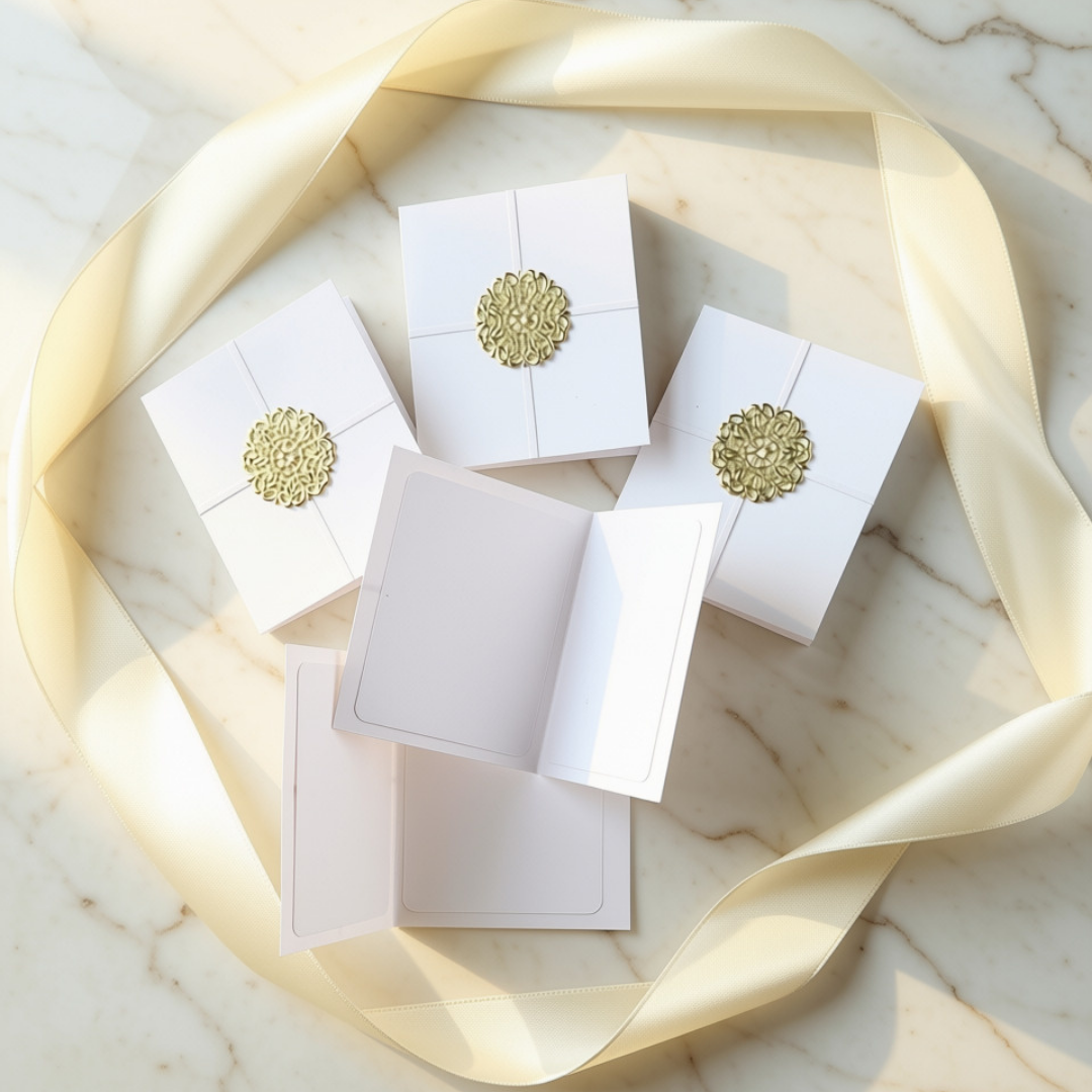 Jeweled White Mini Note Cards open display.png