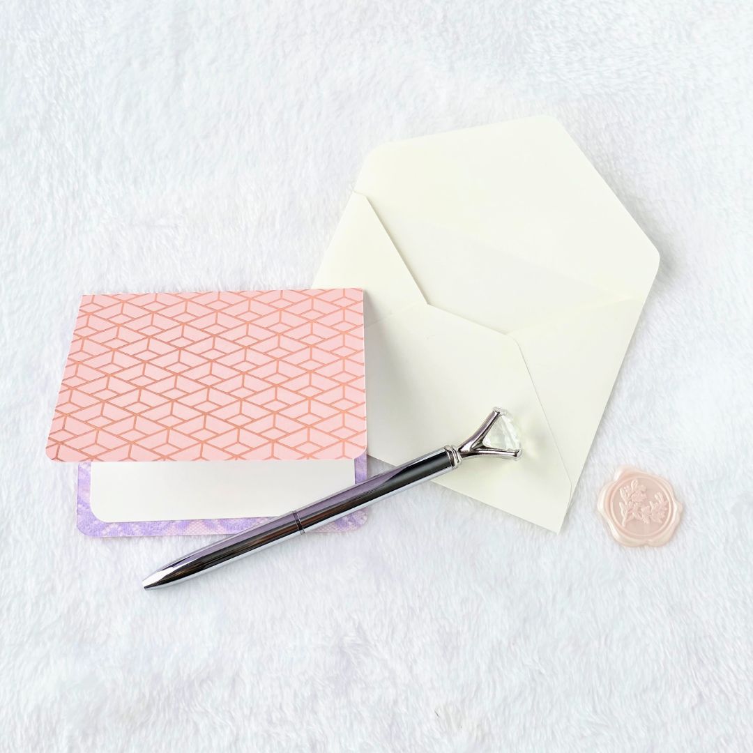 Blush Floral & Abstract Double-Sided Print Note Cards.png