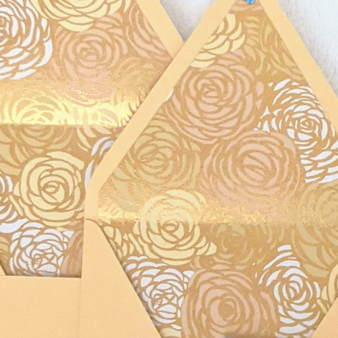 DBLT Gold and Yellow Metallic Floral Print Closeup