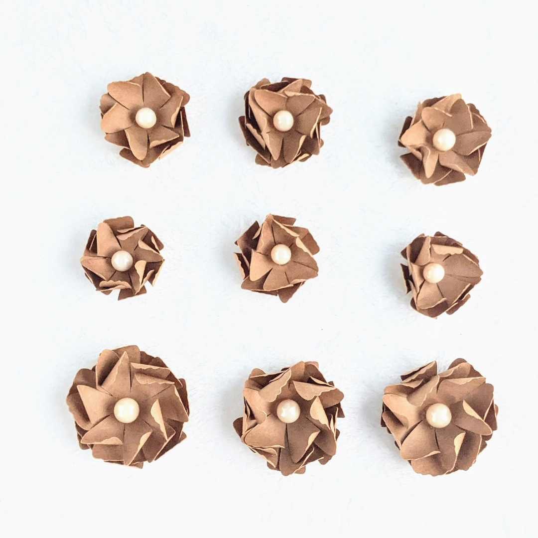 Cocoa Pearl Paper Flower Confetti Set