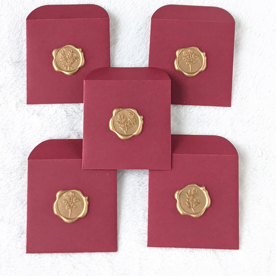 3X3 CRIMSON GOLD WAX SEAL ENVELOPES