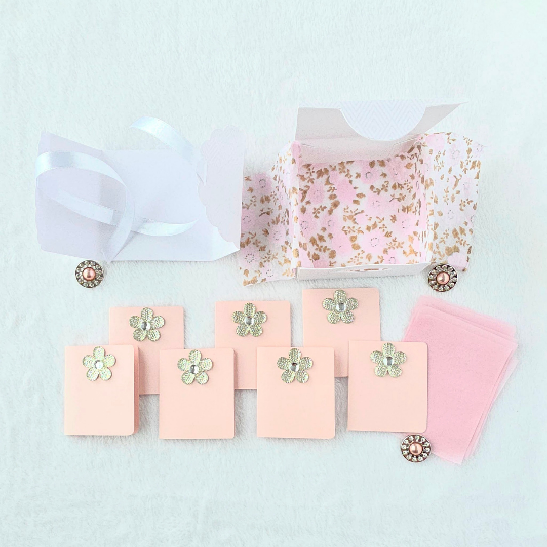 Signature Wrap™ Blush Embellished Mini Note Card Set (7 Pack)