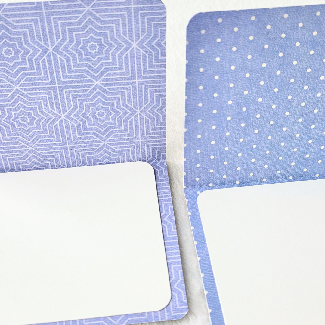 Double-Sided Floral Note Cards open close up