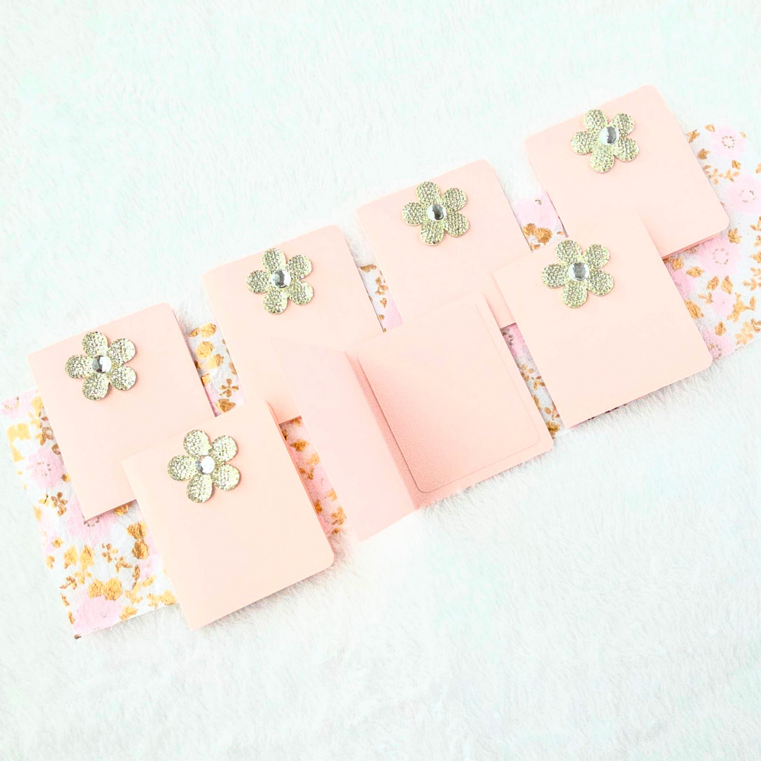 Signature Wrap™ Blush Embellished Mini Note Cards (Set of 7)