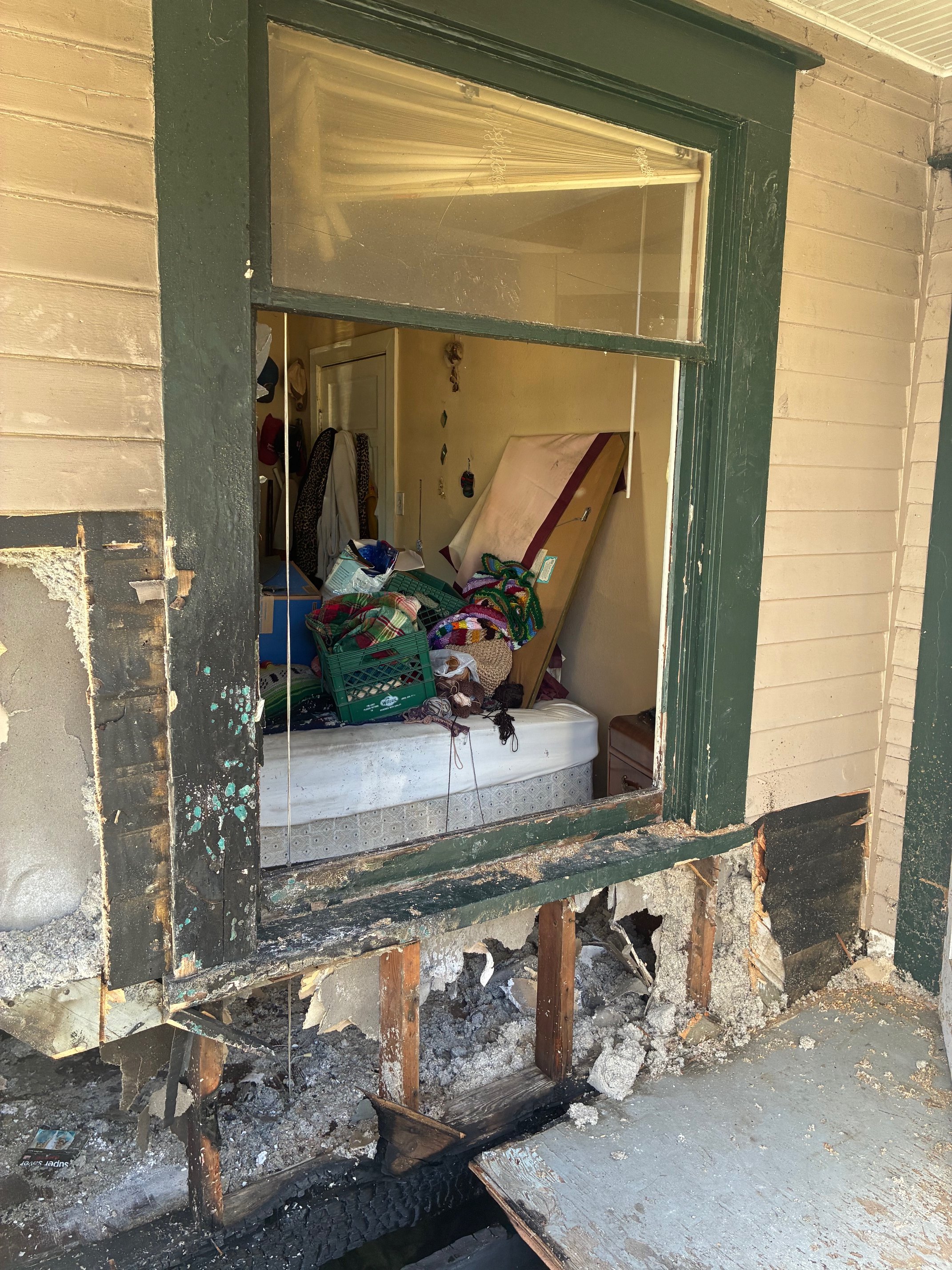 Fire damaged property.