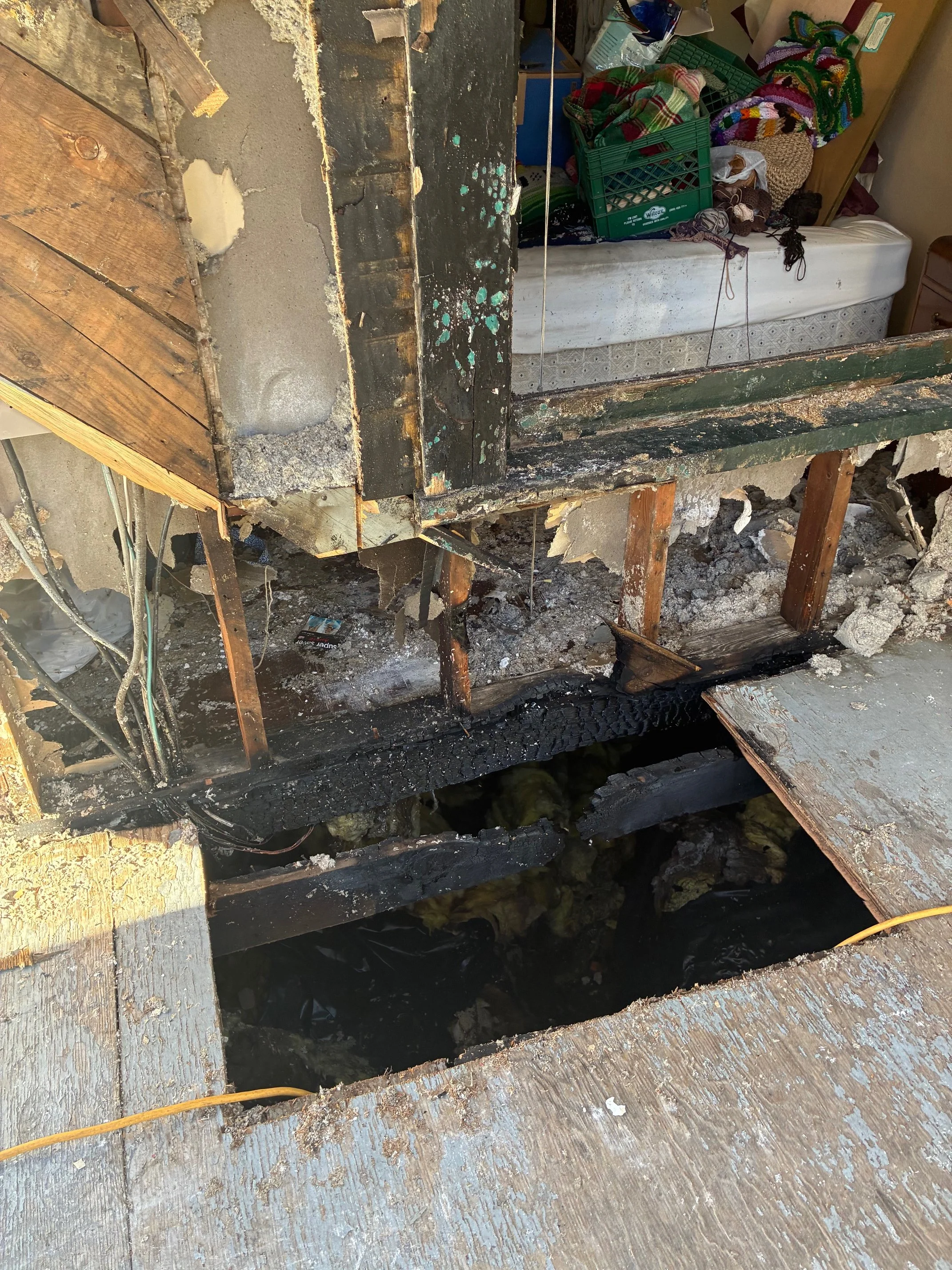 Fire damaged property.