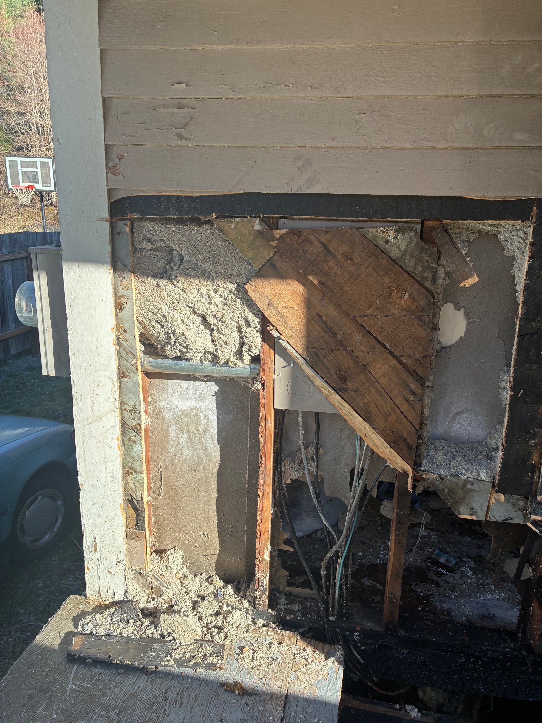 Fire damaged property.
