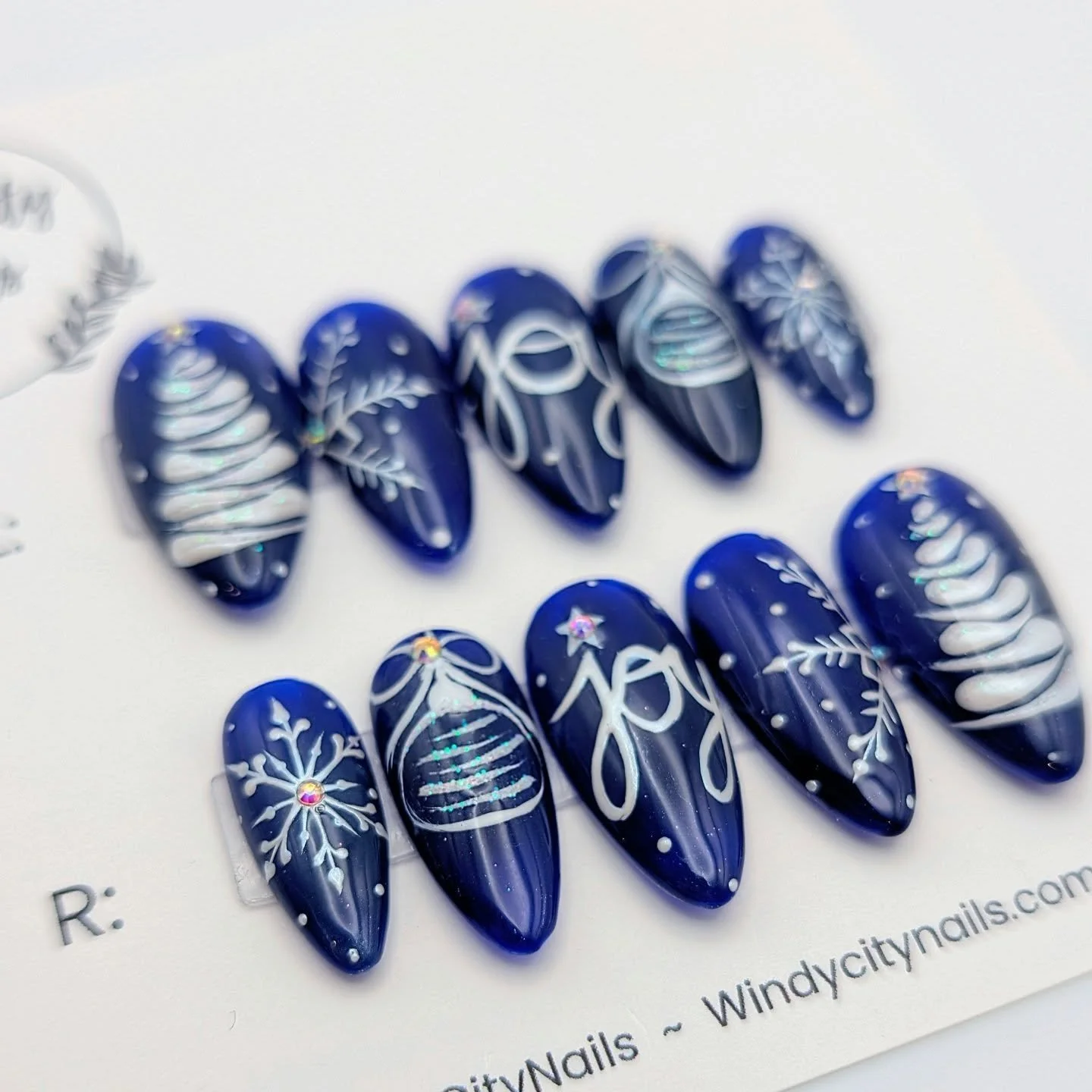 These are my Christmas nails this year.  Blue at Christmastime is a favorite of mine.  Visit windycitynails.com or DM me for an order or sizing questions ✨💅

I have to tell you that the joy of the holiday season this year is the magic my soul needed