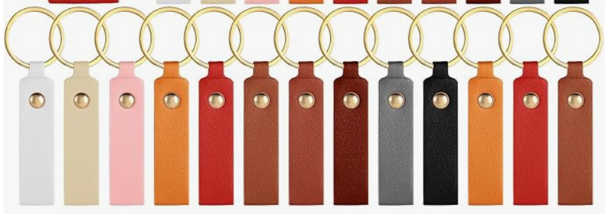 Custom Engraved PU Leather Slim Bar Keychains –Personalized Keepsakes