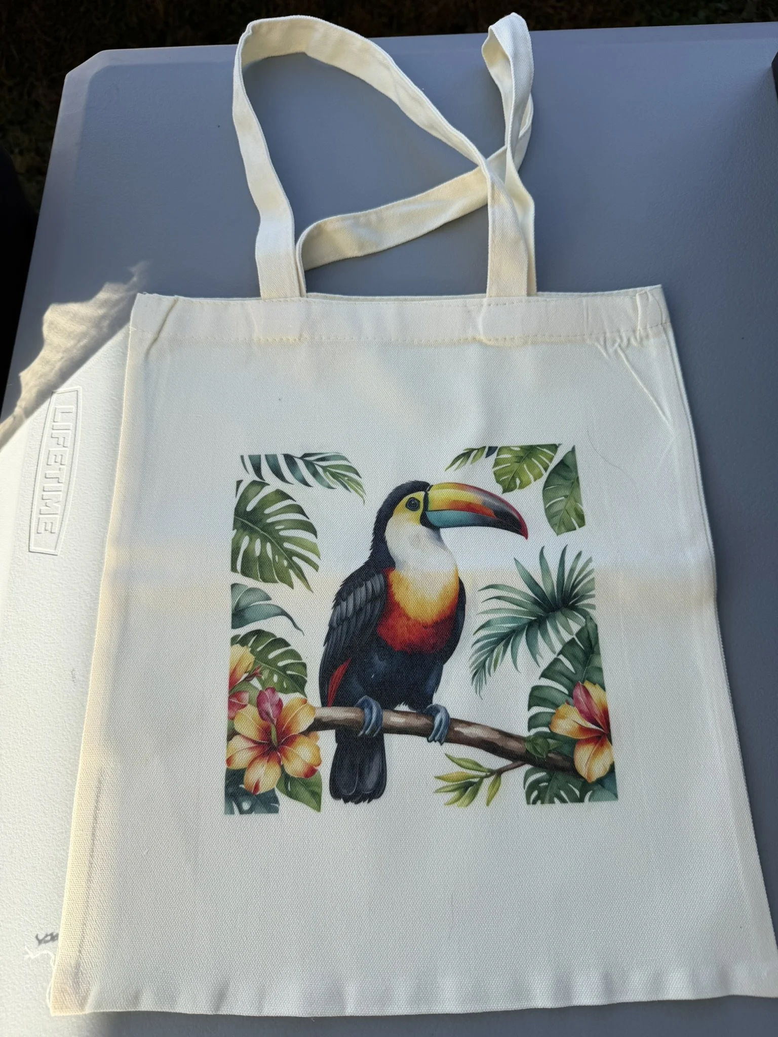 Custom Bird Sublimated Canvas Tote – 11x14" Avian Enthusiast Carryall