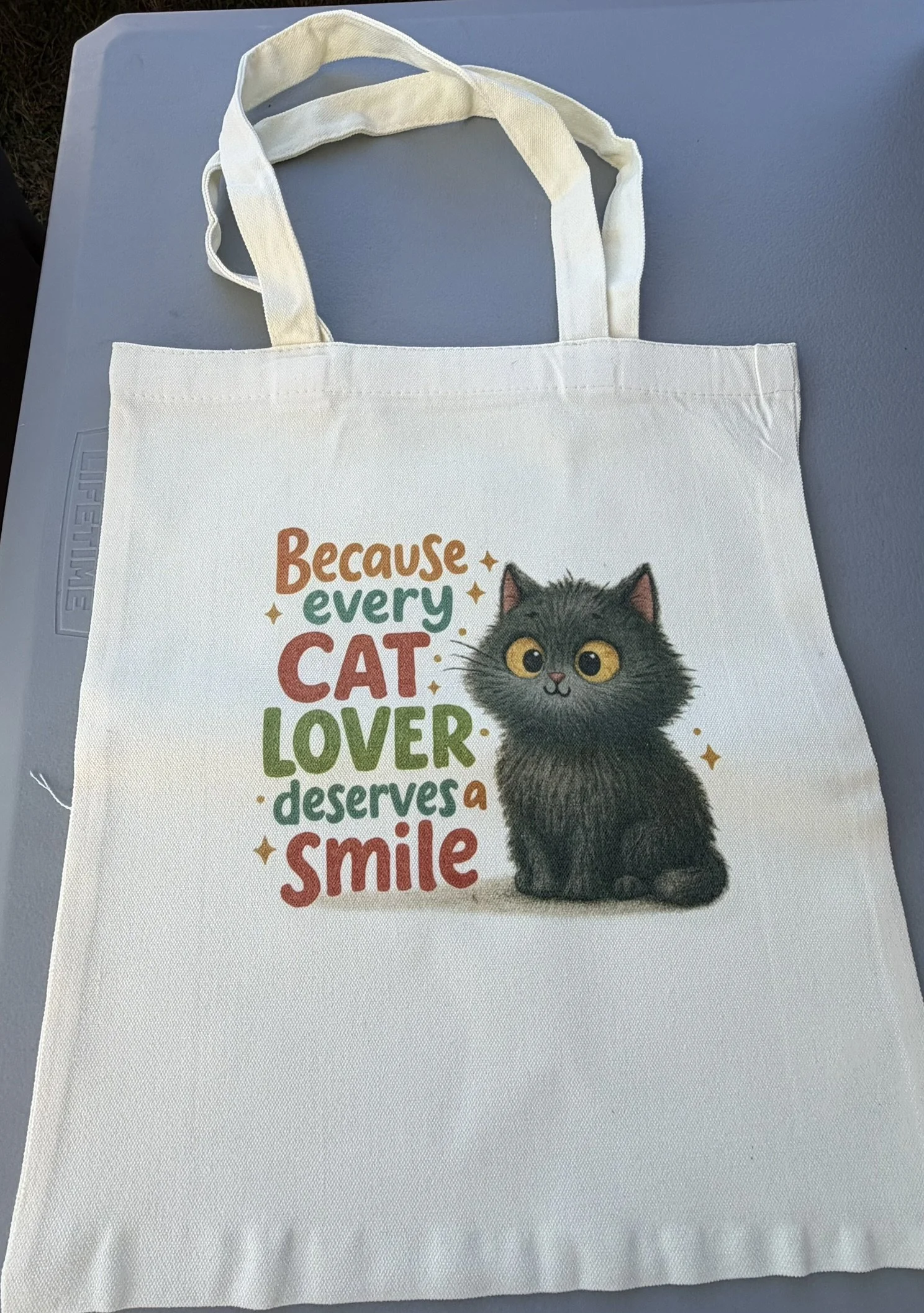 Custom Cat Sublimated Canvas Tote – 11x14" Feline Fanatic Carryall