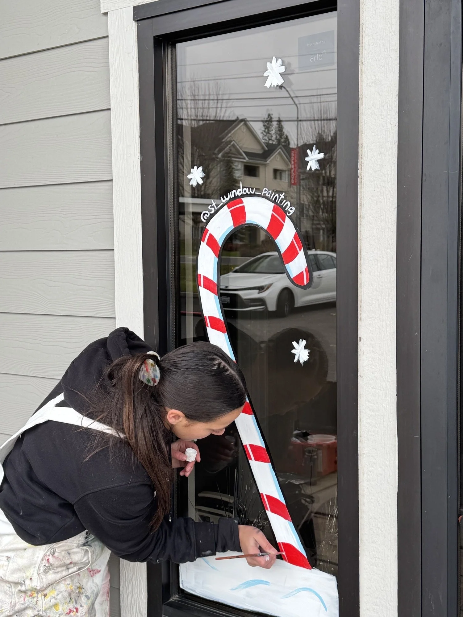 Candy Cane window painting