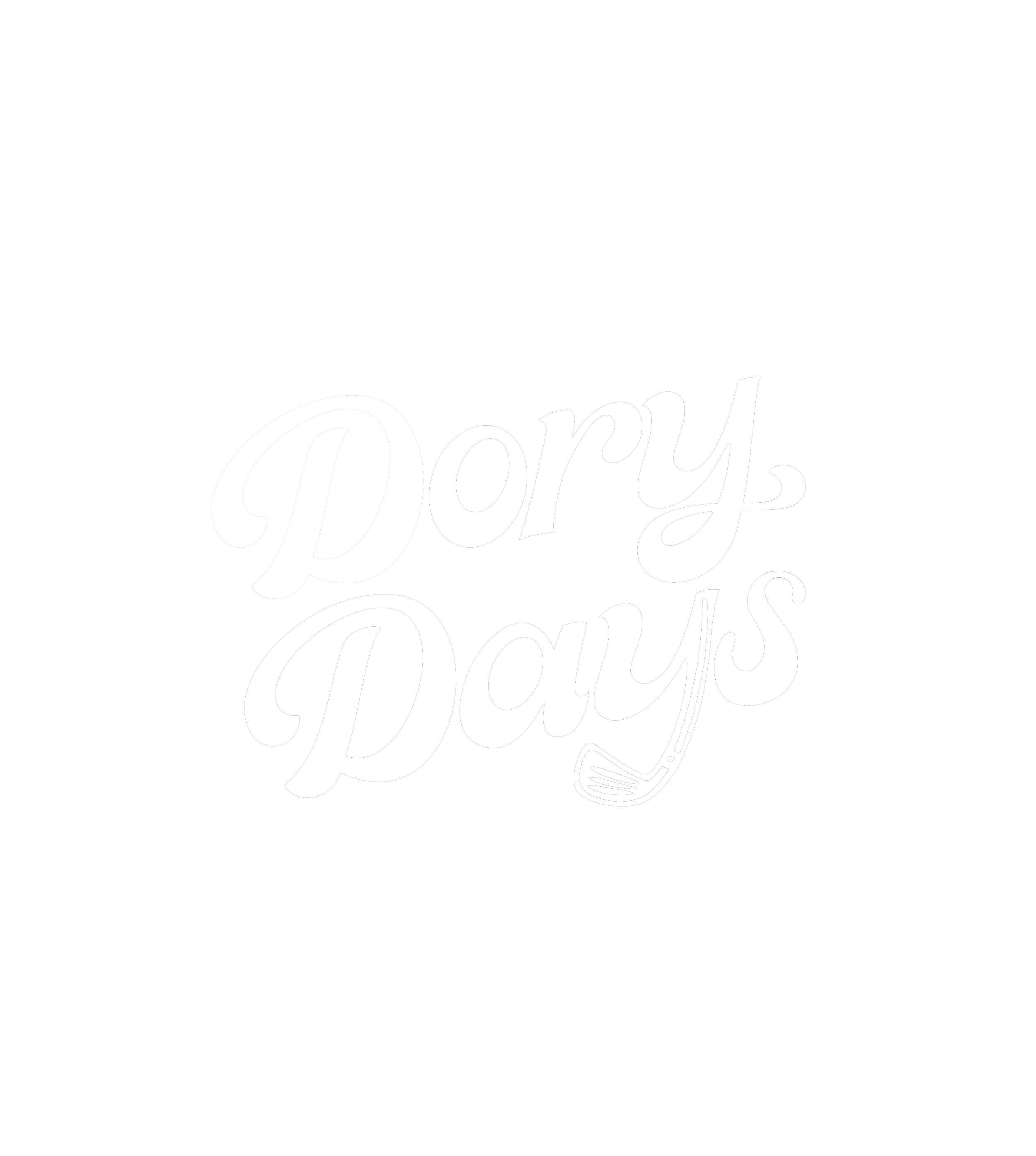 Circular logo with the text "Dory Days" in the center, surrounded by the phrases "14 DAYS GOLF APPAREL, DORRY DAYS GOLF APPAREL, 14 DAY TOUR, 14 DAY TOUR, 14 DAY TOUR" in white on a black background, with a small golf club graphic.