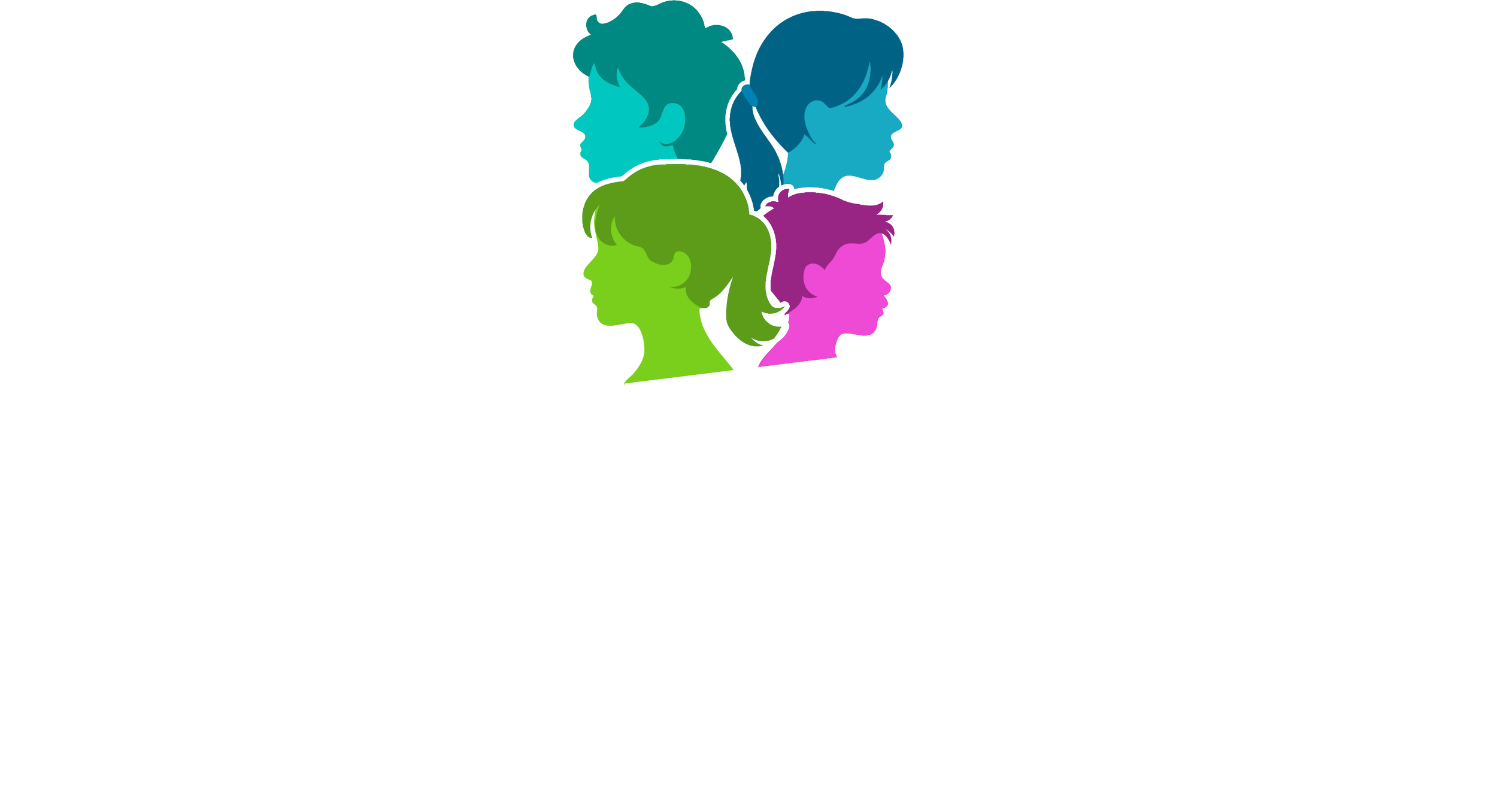 Logo with silhouettes of five children's heads in different colors facing right, arranged in two rows, with the text 'Dyslexia Awareness' next to the images.