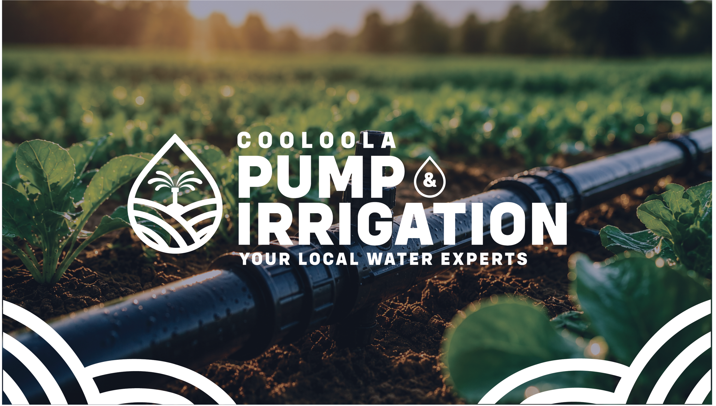 Irrigation pipes watering crops