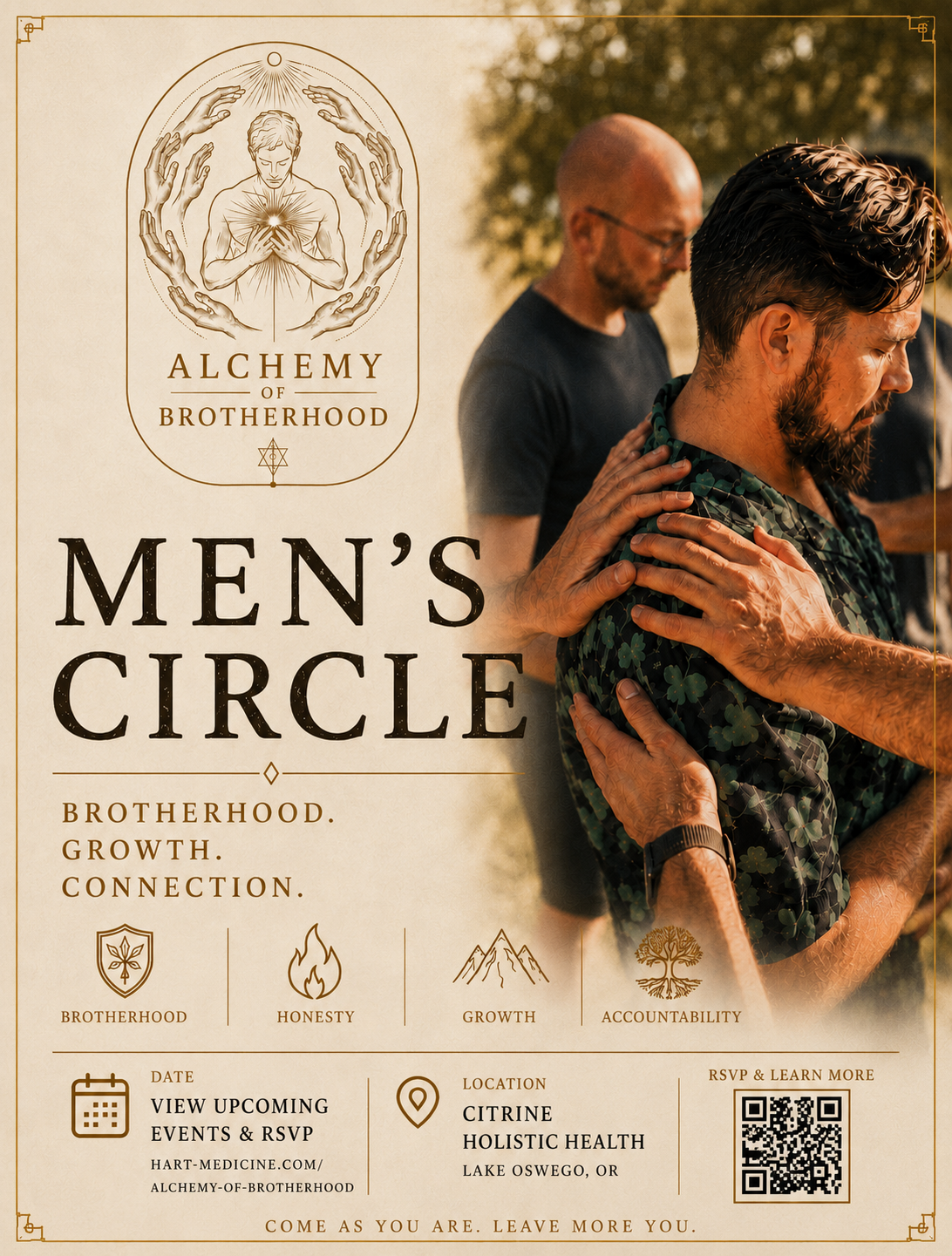 Alchemy of Brotherhood MEN'S CIRCLE-- Wednesday July 1st 6-9pm