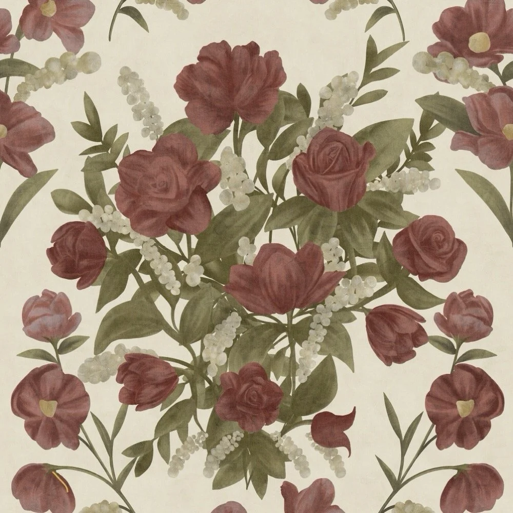 Vintage Petals-Deep Mauve AC25-B13