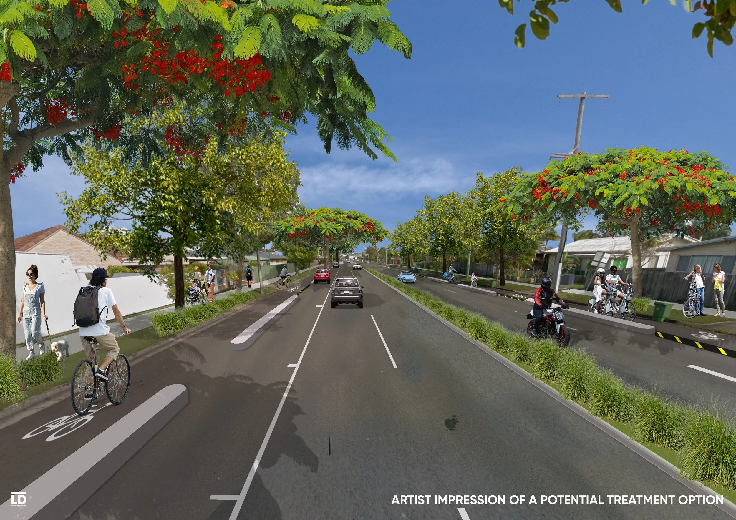 Artist Impression- Proposed view Bowman Rd, Caloundra