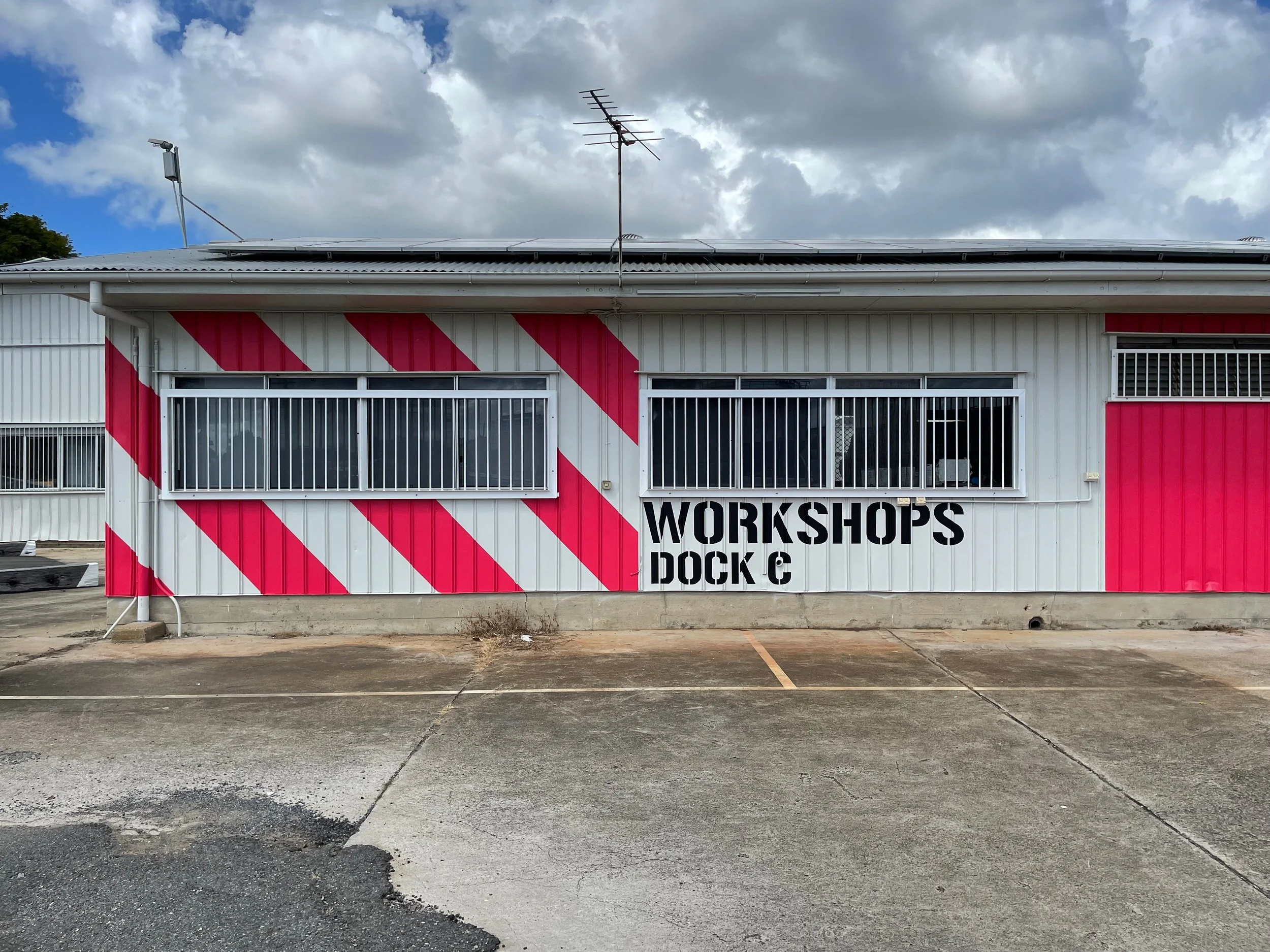 Identity Signage for the community workshop area in Dock C