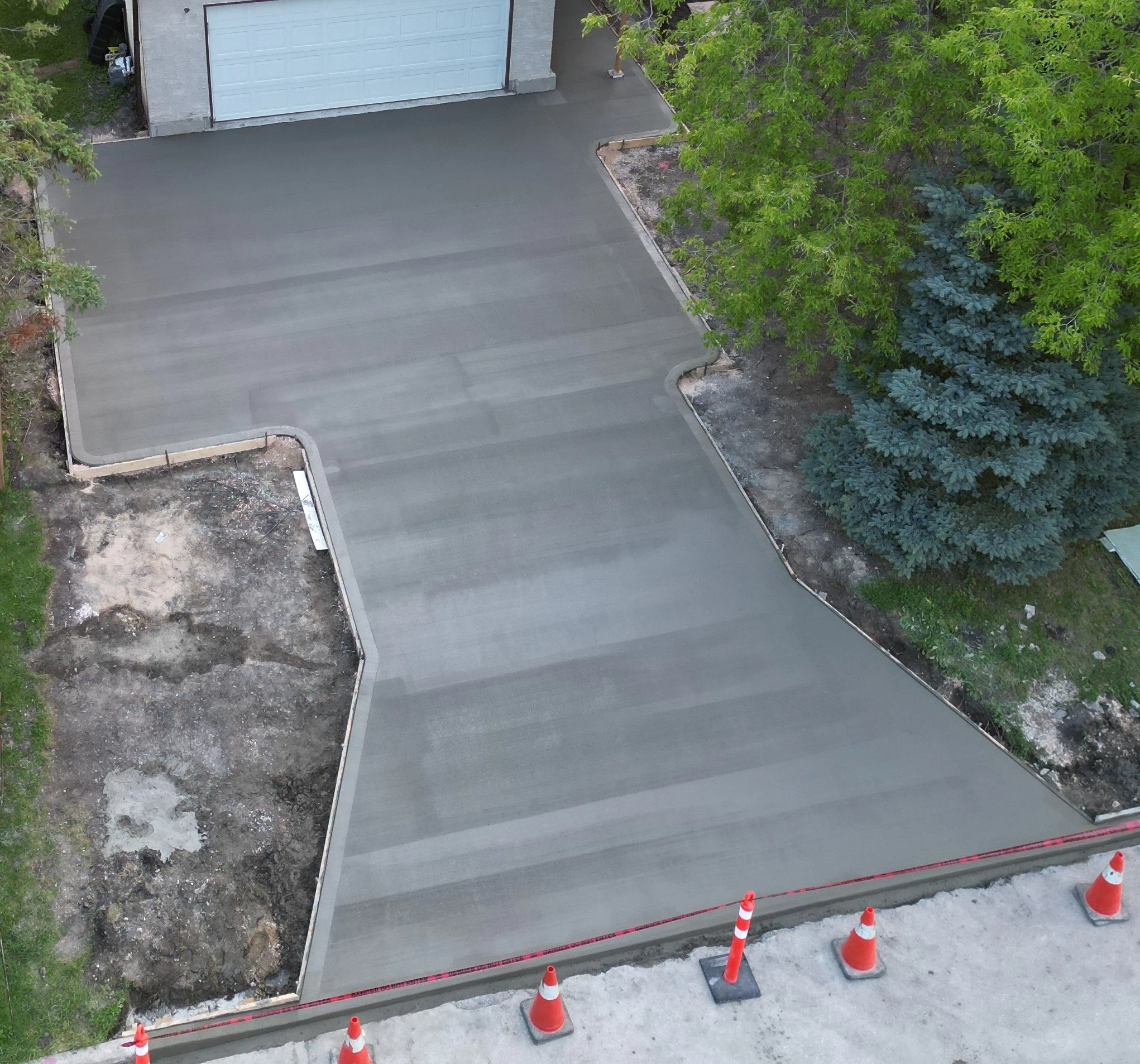 New concrete driveway
