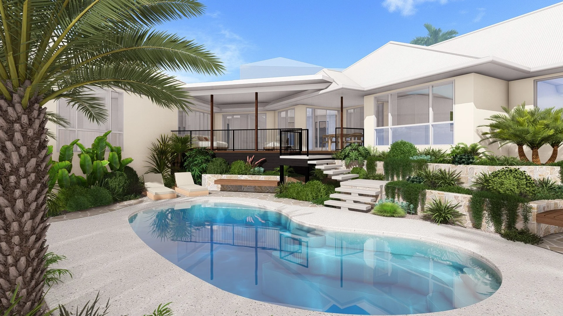Garden and pool design render by Sarah McLauchlan, LCGD graduate
