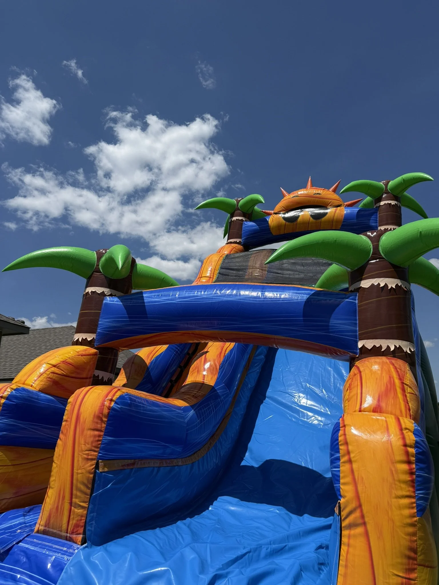 ide profile of a clean and safe inflatable water slide rental in Bryan TX.