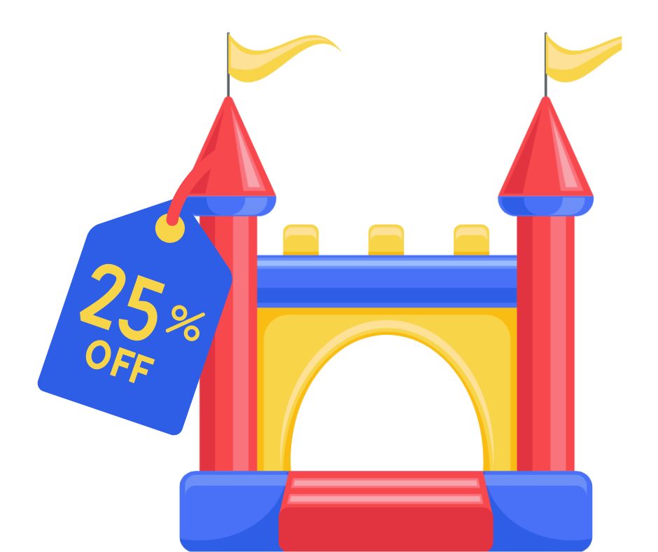 Grand opening offer: 25% off your first inflatable rental in Bryan and College Station.