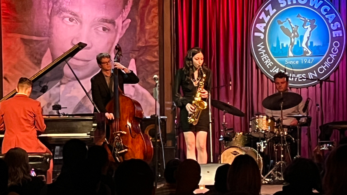 With The Sofia Koulouvaris Quartet (Joey Skoch, Connor Sullivan) at The Jazz Showcase in Chicago, IL