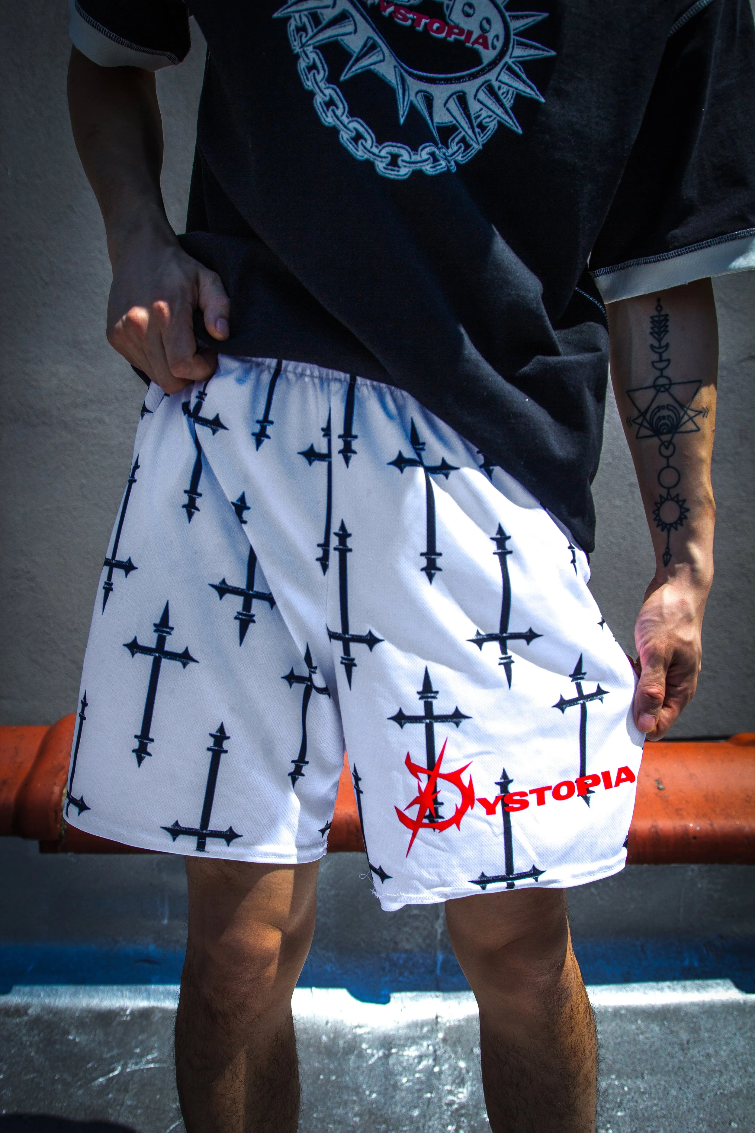 House of Horrors mesh shorts (White)