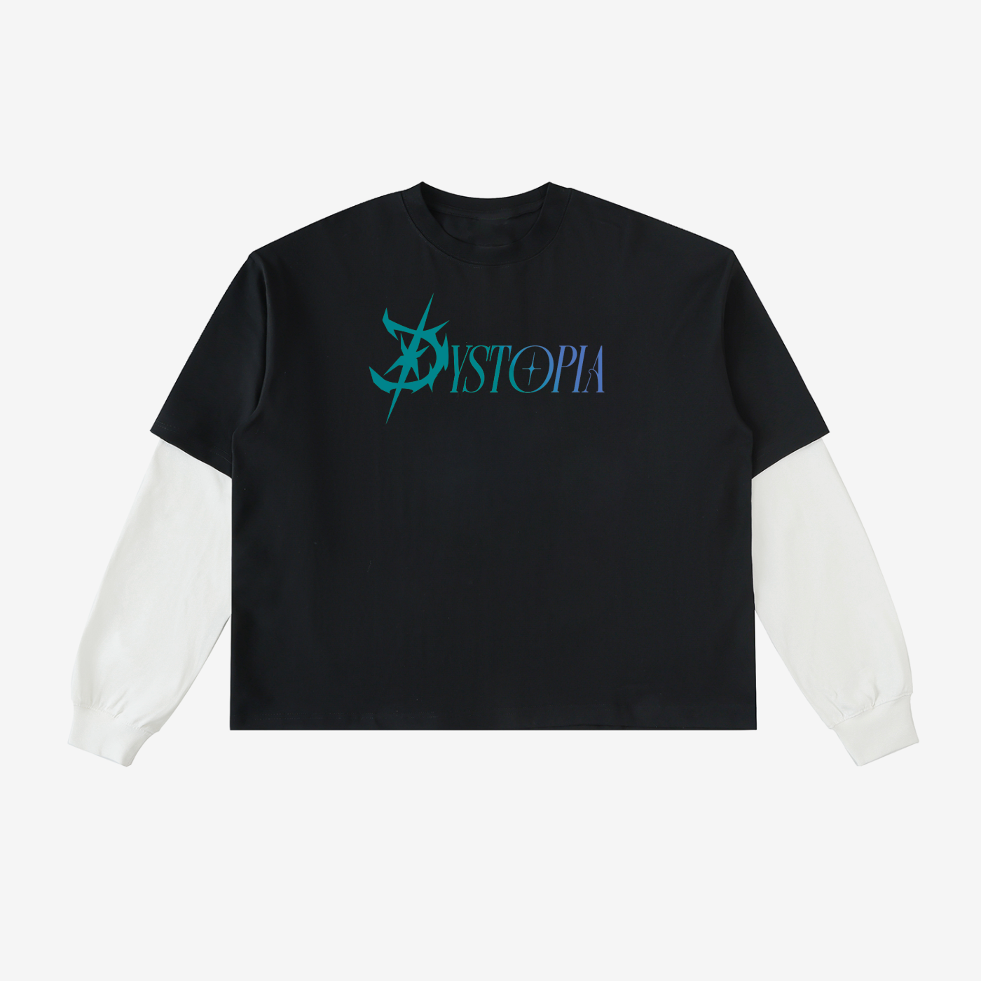 Layered Contrast Sleeve Cotton T-Shirt-mockups-1.png