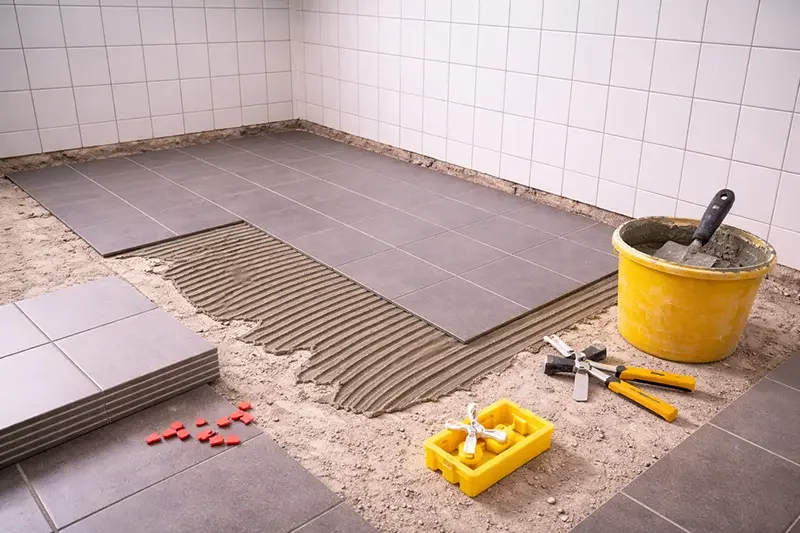 bathroom floor tile installation