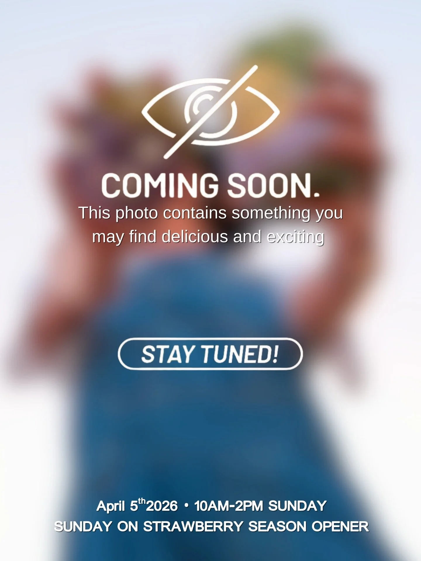 @sundayonstrawberry season opener is about to be so EPIC! We have something so special happening for the first market! Can anyone guess?? 👀👀💜🍓