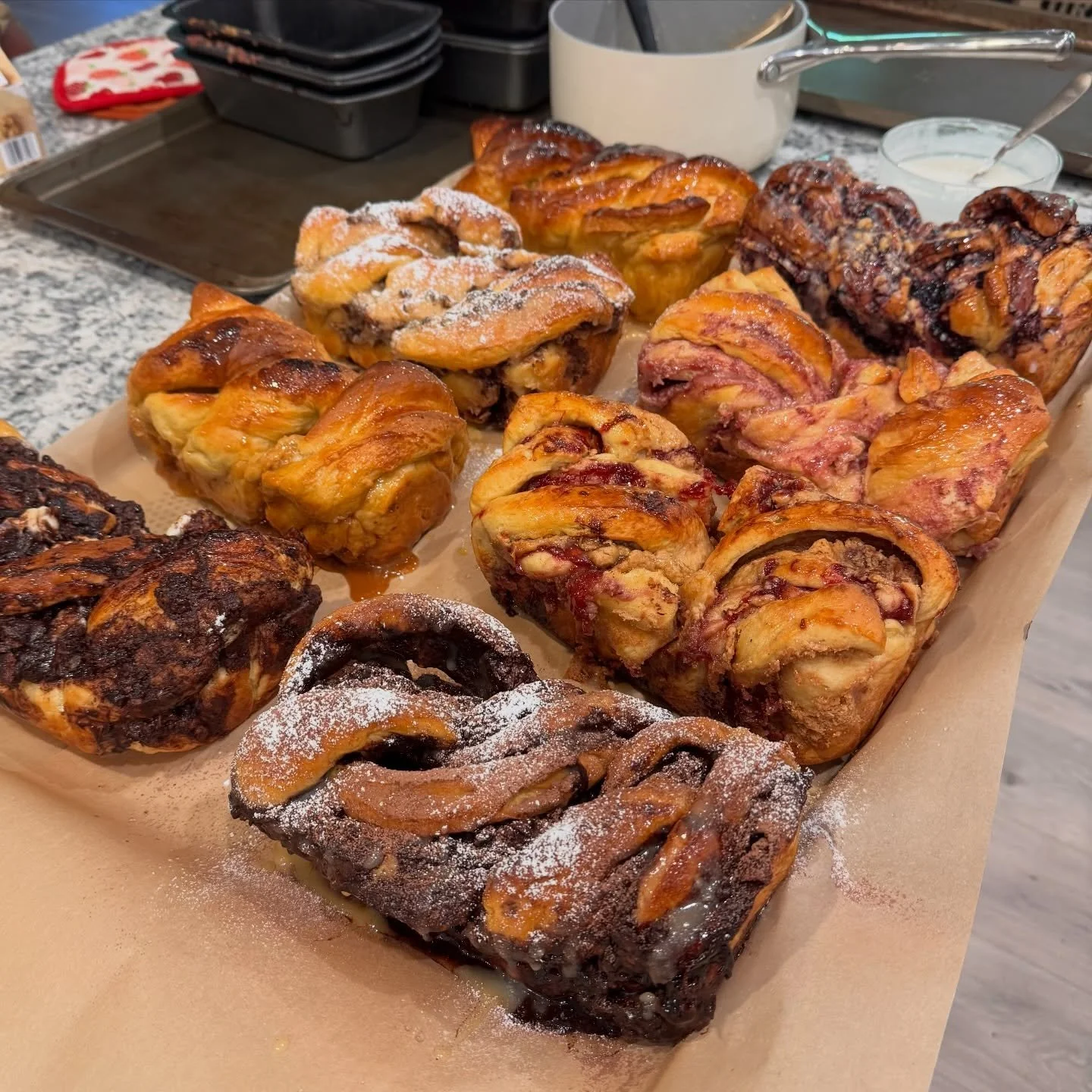 Flavor testing our braided breads! We can&rsquo;t wait to bring these flavor combos to @sundayonstrawberry and @clarksvillefarmersmarket all season long! 

The first up will be our Cannoli Braided Bread available May 3rd @sundayonstrawberry 🇮🇹🍓 
M